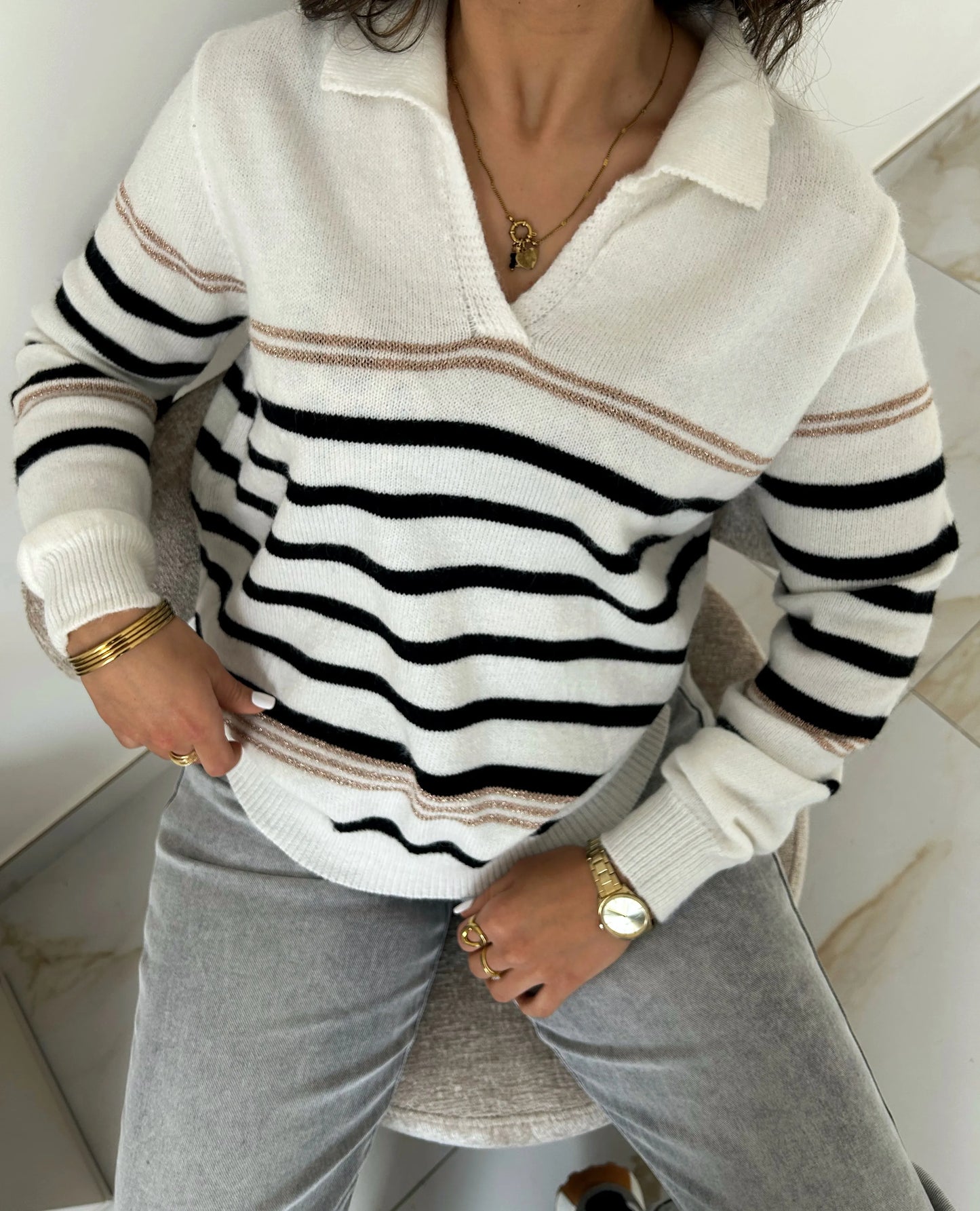 PULL ZENDAYA RAYURE