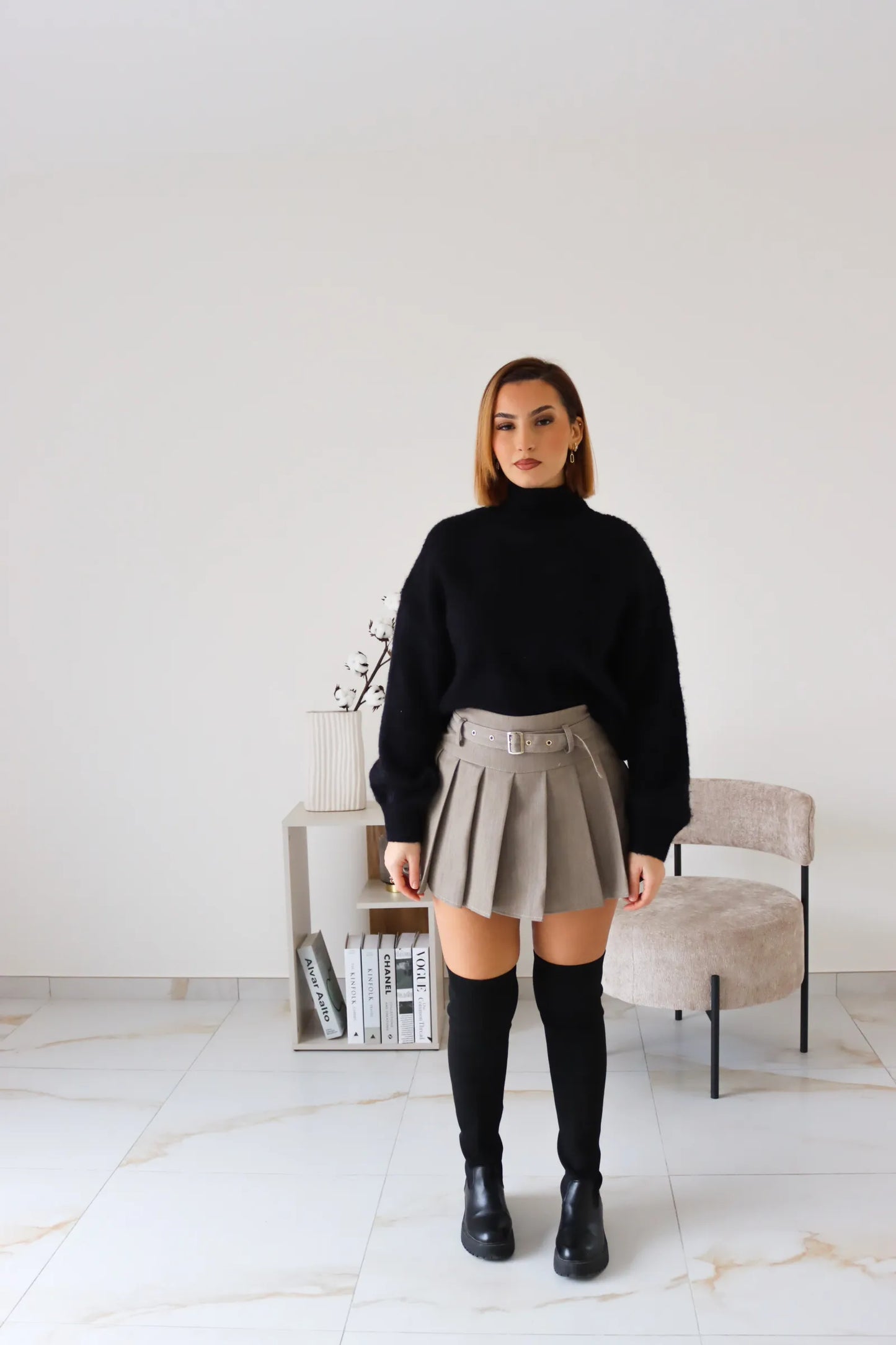 JUPE FAUSTINE TAUPE