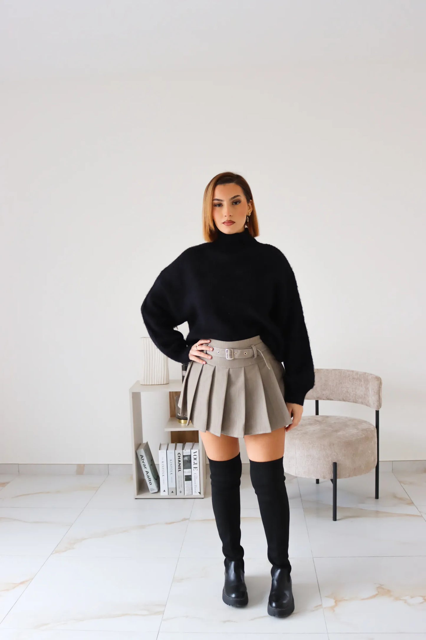 JUPE FAUSTINE TAUPE