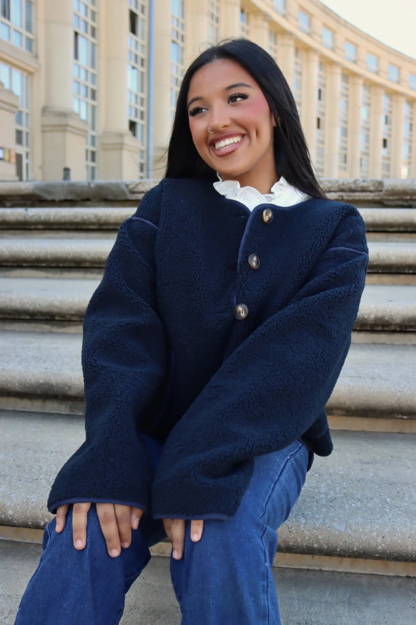 VESTE ESTHER BLEU