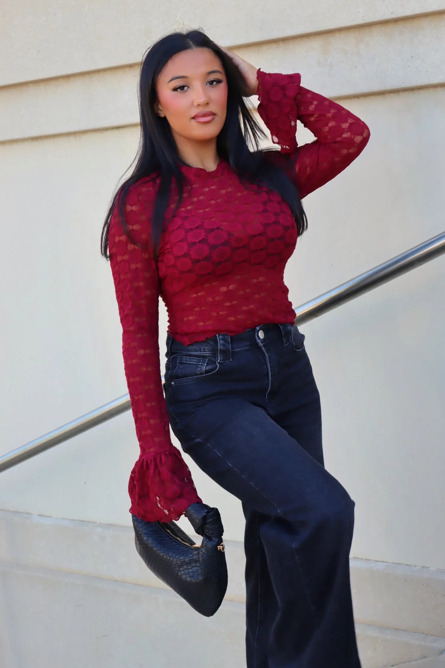 TOP UZUNA BORDEAUX