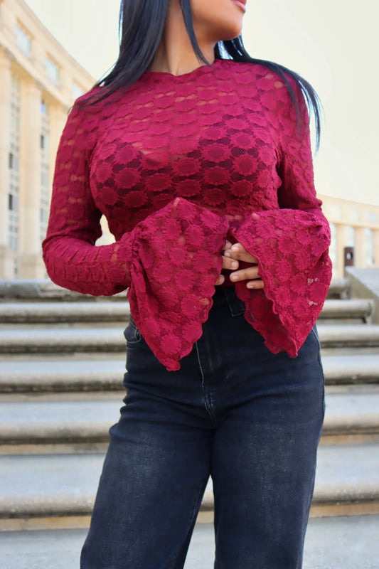 TOP UZUNA BORDEAUX