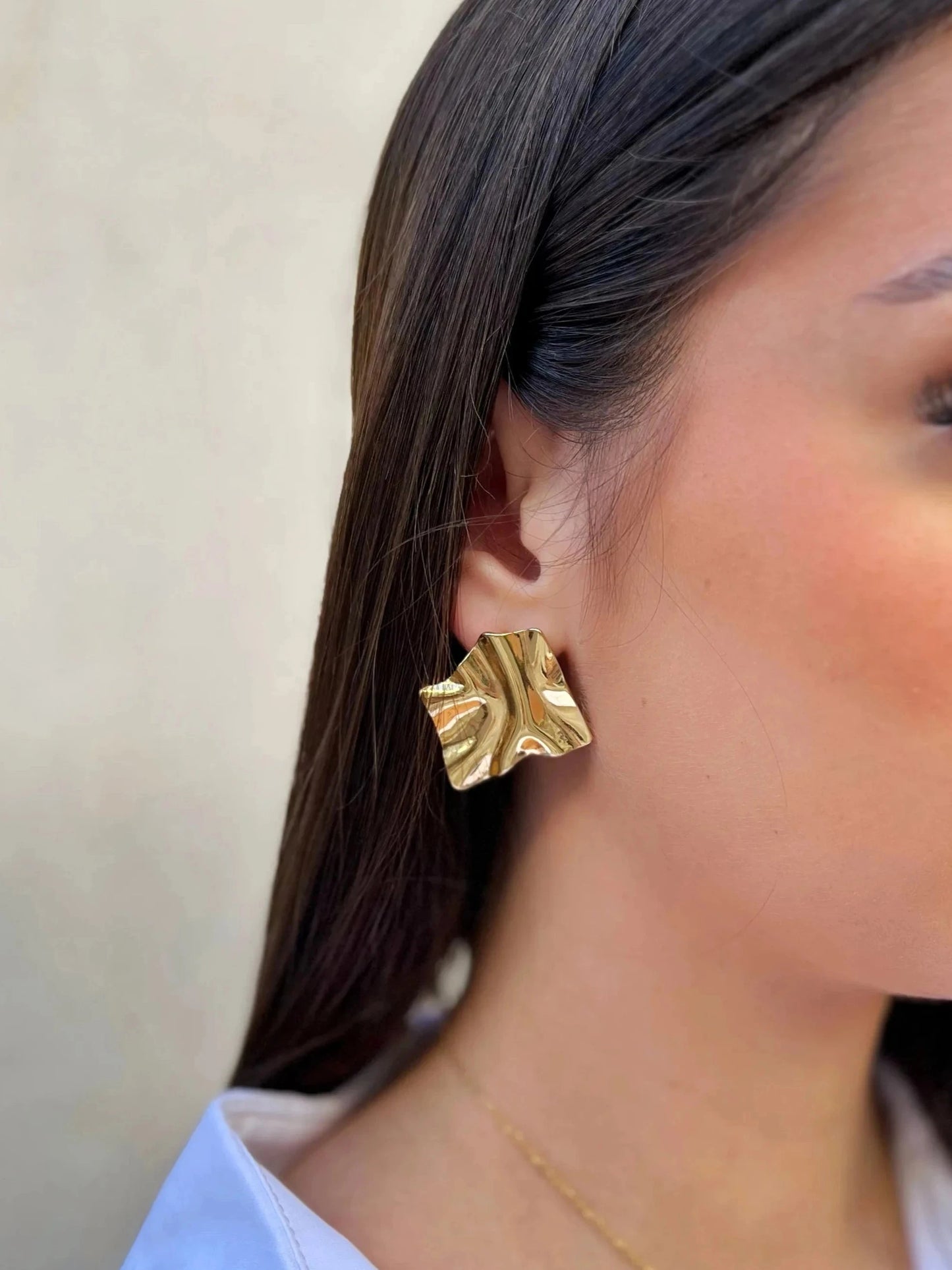 BOUCLE D'OREILLE TRESSE DORÉ