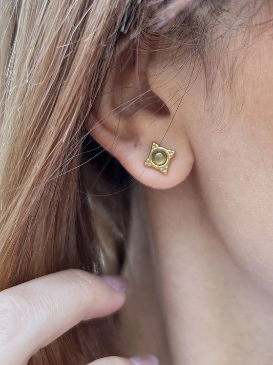 BOUCLE D'OREILLE NINA BEIGE