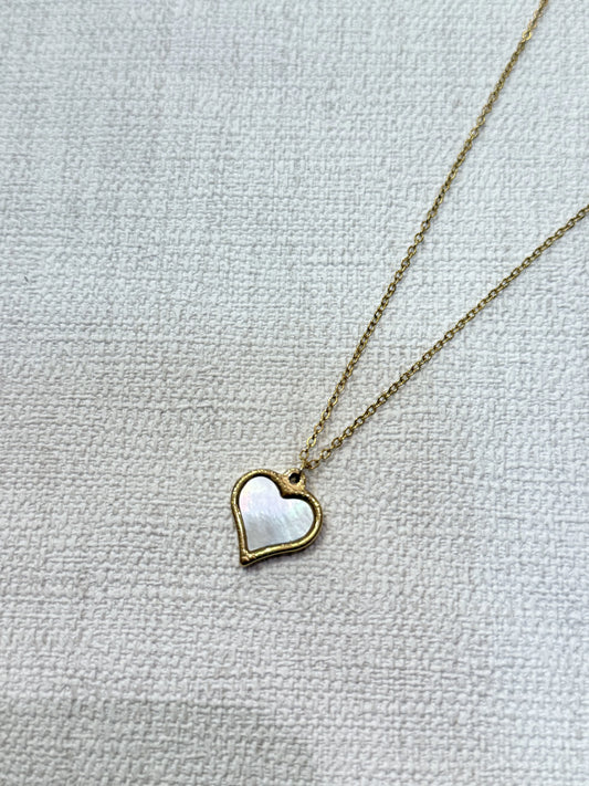 COLLIER HEART BLANC
