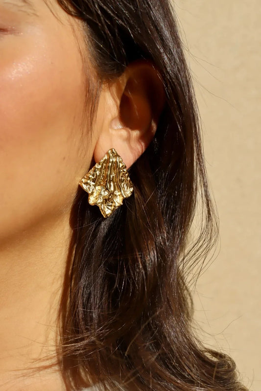 BOUCLE D'OREILLE OPALE DORÉ