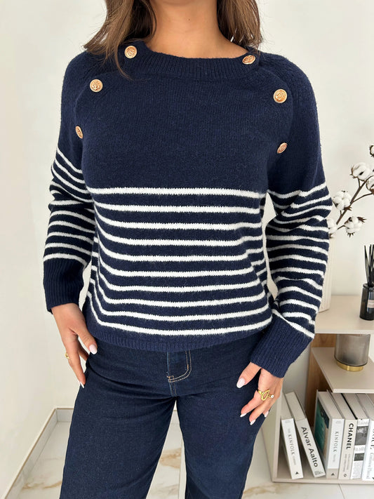 PULL LAURIE RAYURE
